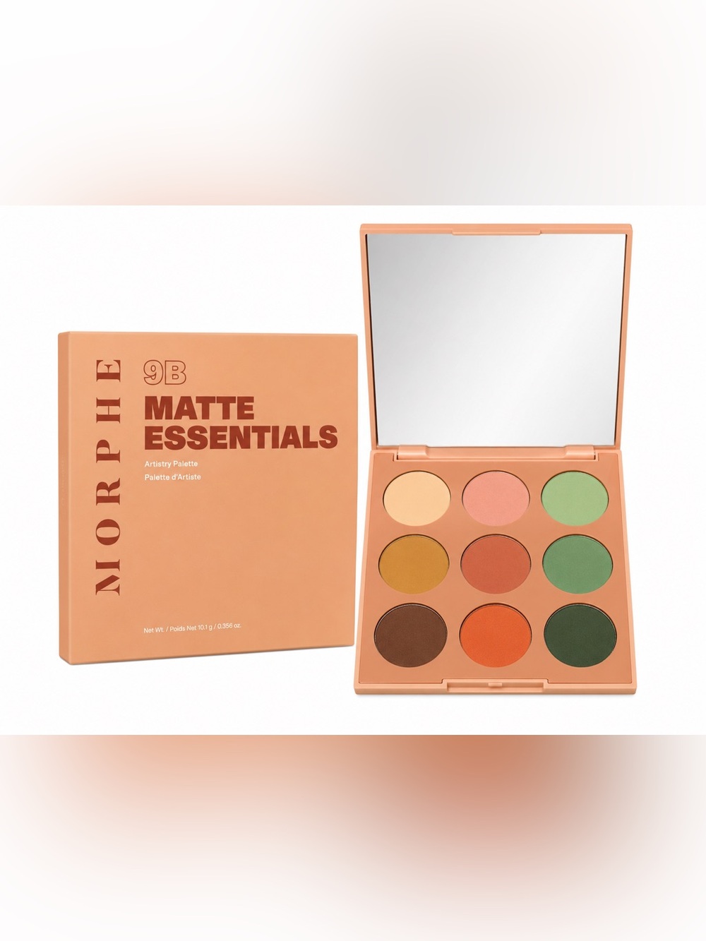 NIB Morphe Matte Essentials 9B Palette - Peach Coral Packaging